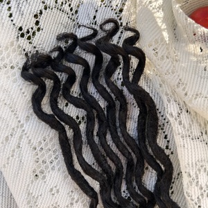Extensions de cheveux humains faites à la main de 0.4cm d'épaisseur Locs de rivière Dreadlocks texturés Style permanent complet - Product Image 5