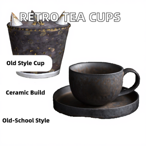 Tasses de voyage en céramique japonaise, tasse à café rétro, tasse à latte vintage, cadeaux d'affaires, noir - Product Image 2