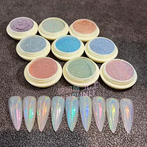 Kaliteli toptan aurora ayna krom mermaid gökkuşağı etkisi parlak epoksi holografik çivi pigment