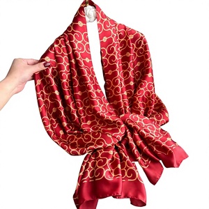 Foulard unisexe géométrique imprimé léopard, grande taille 180*90cm, en polyester effet soie, pour musulmanes, collection 2026 - Product Image 1