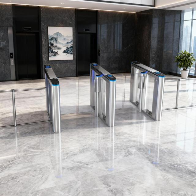Mingxu Modern Optical Speed Gate Turnstile for QR Code ID Card RFID Access Control and Time Attendance in Office Building