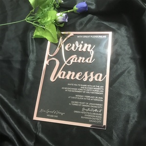 <span class=keywords><strong>Invitation</strong></span> personnalisée de luxe en acrylique pour mariage, baby shower, <span class=keywords><strong>anniversaire</strong></span>, célébrations - Impression UV, respectueuse de l'environnement - Product Image 2