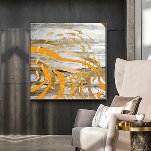 Tranh Trừu Tượng Đơn Giản Hiện Đại Tạo Động Lực Tông Màu Cam Nghệ Thuật Treo Tường - Product Image 5