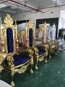 מלכת אהבת כיסא זהב כס ריהוט גותי כס כיסא חתונה יוטה זול כס המלך כיסאות לחתונה - Product Image 4