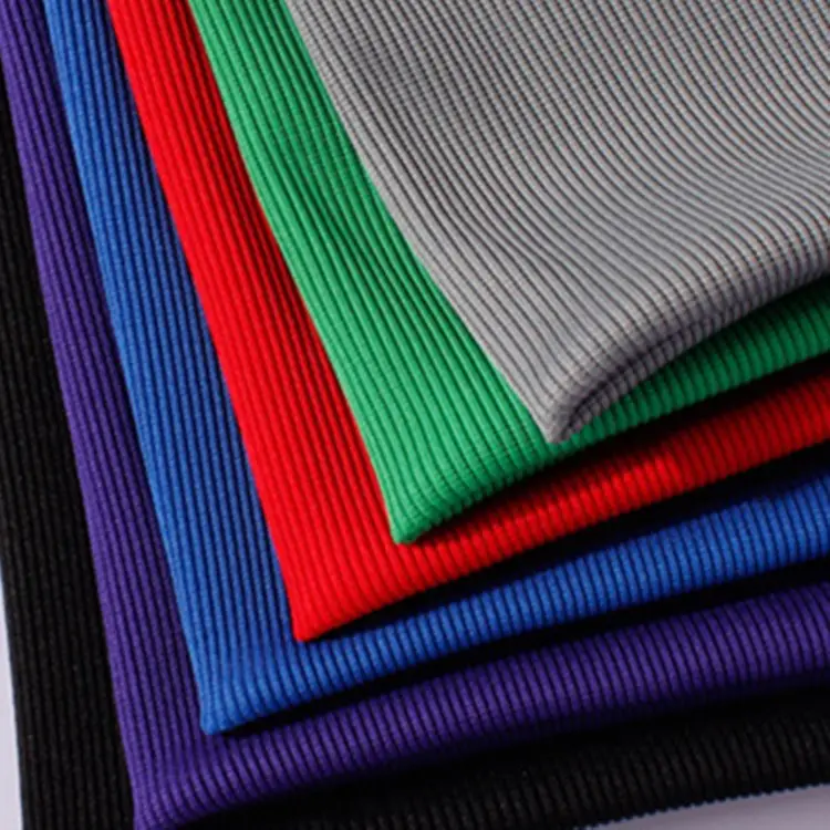 Chine agent tissage lycra lourd prix par kg baseball stretch ottoman tricot tissu personnalisé côtes tricot tissu