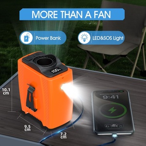Nouveau ventilateur portable haute vitesse à 5 vitesses, 10000 mAh, à porter à la taille, avec écran LED, batterie rechargeable, pour voiture et maison - Product Image 1