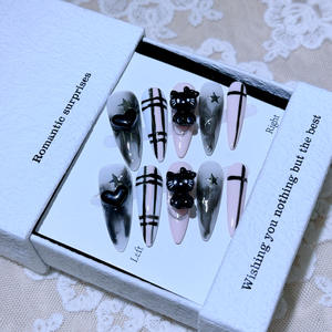 Alto nivel Cyber Red Nail Art Cool Cartoon Style Millennium Y2K Hand Armor Sweet Dream Hunting Finish Finger Application - Product Image 3