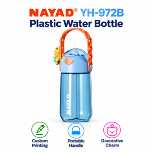 <span class=keywords><strong>Bouteille</strong></span> d'eau Tritan de 500 ml pour l'école avec couvercle à paille rabattable, en plastique transparent avec boucle de transport pour les déplacements quotidiens et la salle de sport (vente en gros) - Product Image 1