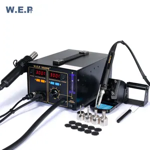 WEP 968DB+ SMD 3in1 professional adjustable soldering and desoldering iron Hot Air station Digital