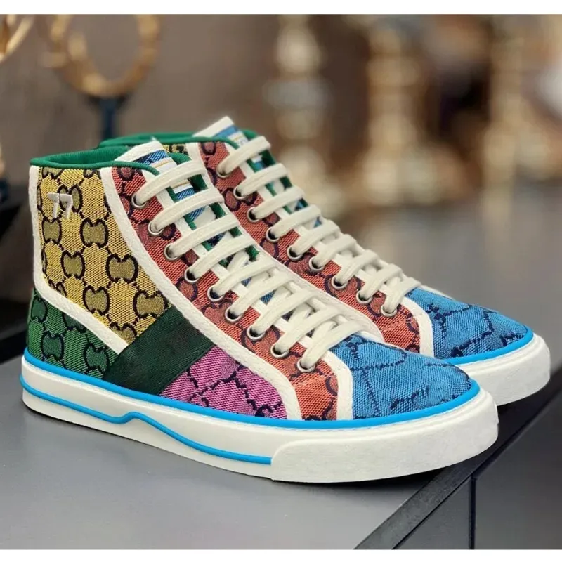 High Quality Designer Shoes Famous Brand Walking Shoes For Men And Women Luxury Multicolor Rhyton Canvas Shoes Ladies Sneakers