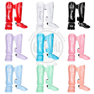 Für hochwertige wasserdichte PU-Leder Professional Protection Shin Guards Elastischer Knöchel schutz MMA Muay <span class=keywords><strong>Thai</strong></span> Training - Product Image 6