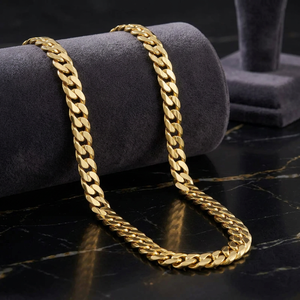 Wholesale Modern Cuban Link Style Micro <b>Gold</b> Plated 14K 18K <b>24K</b> Necklace Trendy Fashion <b>Chain</b> for Party Mainly Made of Brass - Product Image 5
