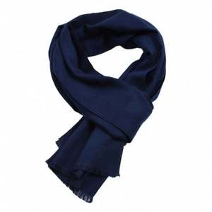 Cross Border Autumn/Winter Cashmere Scarf Men's Monochrome Double-sided <b>Yarn</b>-dyed Shawl - Product Image 3