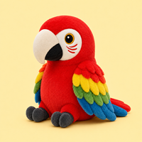 Peluche personnalisée Perroquet, Mascotte Oiseau Coloré en Peluche, Jouet Doux Personnalisé Mouette Toucan Perroquet, Cadeau de Marque Personnalisé