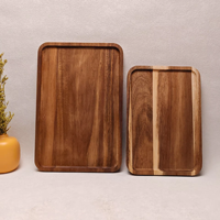 Acacia houten dienblad Japanse stijl minimalistisch servies fruit brood schaal ovaalvormig creatief acacia houten dienblad