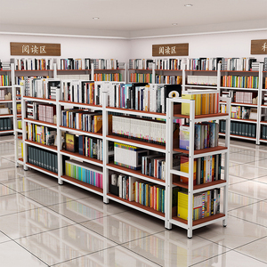 Supermercato vendita al dettaglio espositori scaffali in acciaio comodo legno scaffali per la scuola ufficio durevole metallico per minimarket - Product Image 5