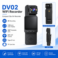Kamera Tubuh Portabel Tahan Lama dengan Klip, Perekam Video 2K yang Dapat Dipakai, Lensa Dapat Diputar 360 Derajat, Kontrol WiFi via Aplikasi, Mini DV Camcorder