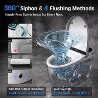 Bidet électrique intelligent, toilette connectée avec télécommande, WC haut de gamme monobloc intelligent pour salle de bain d'hôtel cinq étoiles