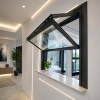 Fenêtre coulissante verticale moderne en alliage d'aluminium, pliante, en verre, avec isolation thermique en acier inoxydable, vente en gros d'usine