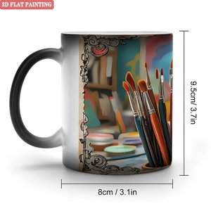 Mug magique personnalisé 11oz en céramique noire givrée, changeant de couleur à la chaleur, pour sublimation - Product Image 1