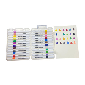 Ensemble de marqueurs à peinture acrylique personnalisés de l'usine de Wenzhou pour la décoration de roches, la céramique, le verre, le bois, le tissu, la toile et les fournitures d'artisanat artistique - Product Image 1