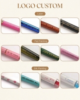Lot de 5 pinceaux de nail art macaron pastel, avec manche arc-en-ciel, pour liner, pointes ovales et plates, kit d'outils de manucure et de peinture, logo personnalisé