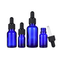 Flacon compte-gouttes en verre bleu réutilisable de 10 ml, 20 ml, 30 ml, 50 ml, 80 ml, 100 ml, 200 ml avec échelle, personnalisable pour l'aromathérapie