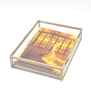 Livraison gratuite, en stock Boîte en verre et <span class=keywords><strong>laiton</strong></span> couleur argent, avec ou sans compartiment/séparation, 9 couleurs, livraison gratuite - Product Image 2