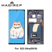 OLED untuk Samsung untuk Galaxy S23 Ultra 5G Layar OLED Rakitan Digitizer Layar Sentuh dengan Bingkai untuk Sm-S918b Sm-S918b/Ds S918u