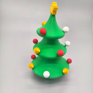 Wholesale New Design 3D Printed Dancing Christmas Tree Desktop Spinner Toy Christmas Decor Stress Relief Promotional Toys