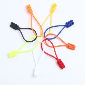 S446# zipper pulls for bags garment fabric zipper puller waxed rope woven zipper puller cord