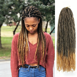 Extensions de tresses synthétiques haute température en une seule pièce, style Big Caterpillar Wig Afro Kinky Twist, pour crochet - Product Image 2