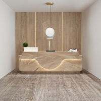 Comptoir de réception moderne et simple en bois écologique pour immeubles de bureaux, salons de coiffure, magasins de vêtements, et commerces de restauration