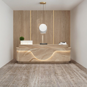 Mostrador de Recepción Moderno, Simple y Ecológico con Frente de Madera para Edificios de Oficinas, Peluquerías, Tiendas de Ropa, Restaurantes - Product Image 3
