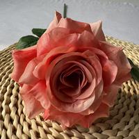 Jade Horizon Handgefertigte Seiden-Flammenrose für Braut, Hochzeit, Valentinstag, Wanddekoration, 50cm, Modern, Hochbeständig, Umweltfreundlich