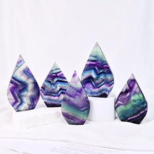 Phổ biến cầu vồng fluorite đồ trang trí Reiki Fengshui đá quý Tay Chạm Khắc pha lê fluorite Teardrop thủ công mỹ nghệ cho thiền - Product Image 4