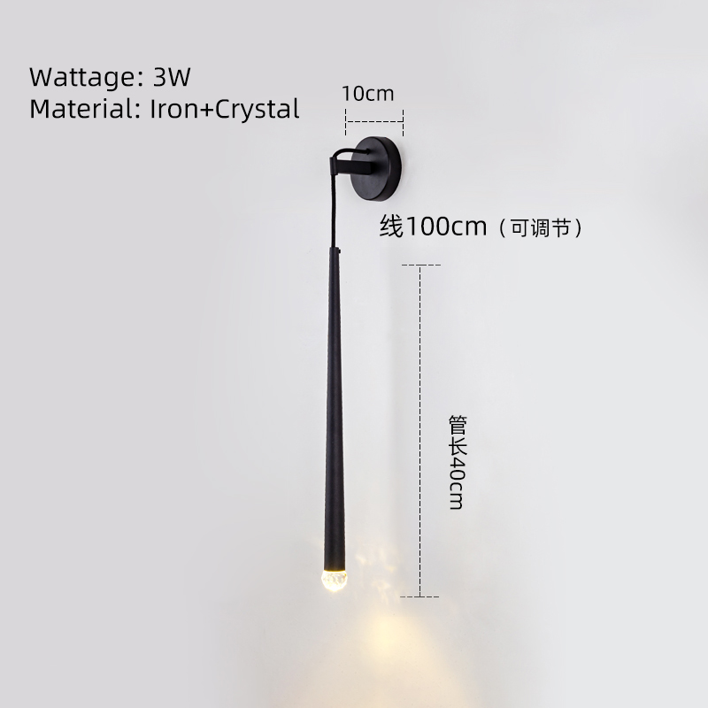 Black wall lamp -40m