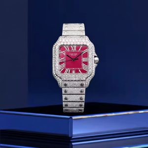 Montre analogique à quartz hip hop de luxe pour homme Diamant moissanite de qualité supérieure avec bracelet en acier inoxydable de 5mm Montre entièrement glacée et bling - Product Image 1