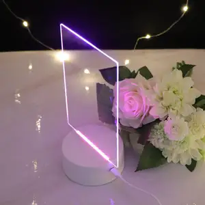 Hot Sale Blank Acrylic Desk OEM Plate With Wooden Lamp Base Baby Night Light