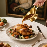 Vente en gros de saucieres en acier inoxydable de 3 oz avec poignée, plat à condiments, couverts de service pour restaurants, mariages