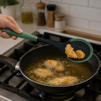 6Pcs Peralatan Dapur PBT dengan Tepi Silikon Tahan Panas Anti Lengket Aman untuk Panci Alat Dapur Spatula Skimmer