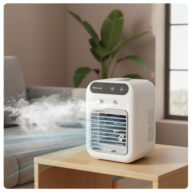 Rechargeable Evaporative Air Cooler Small Air Conditioner Humidifier Desk Spray Fan Portable Personal Air Conditioner
