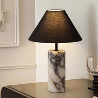 Lampada da Tavolo LED in Pietra di Lusso, Stile Italiano, per Camera da Letto, Comodino, Soggiorno, Studio, Hotel, Uffici