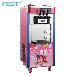 Machine à glace commerciale, 20 l/22l/H, pour la fabrication de desserts, 3 parfums