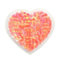 Écussons en tissu personnalisés écologiques de haute qualité, 100 pièces, sequins brodés thermocollants en forme de cœur, ailes assorties rouges pour chapeaux