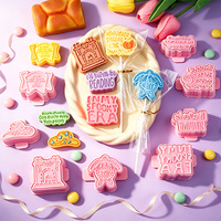 Série de moules à biscuits en plastique écologique, forme tortue 3D et citrouille de dessin animé, pour impression DIY et simulation, avec slogan anglais