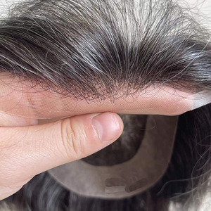 Prothèse Capillaire Hommes Toupet Fine Peau Lace Suisse Cheveux Naturels, Perruques et Postiches Pas Chers Hommes - Product Image 1