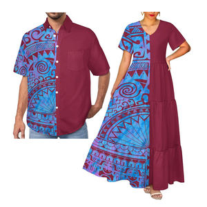 Damen kleid Asia & Pacific Islands Kleidung Damen V-Ausschnitt Layered Elegant <span class=keywords><strong>Dress</strong></span> und Herren Revers Button-Down Shirt - Product Image 5