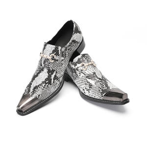 Chaussures Oxford habillées pour hommes en cuir véritable, à bout pointu, motif <span class=keywords><strong>serpent</strong></span> colorblock, style business, basses, à enfiler, avec semelle extérieure en caoutchouc surélevée - Product Image 6