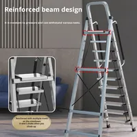 Échelle pliante multifonctionnelle en alliage d'aluminium pour usage domestique, type A, épaissie, renforcée, sûre, télescopique, portable, pour grenier, 12-150 kg